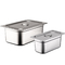 Tableware Stainless Steel Food Serving Tray Flat Side Rectangular Food Pot With Dust Cover